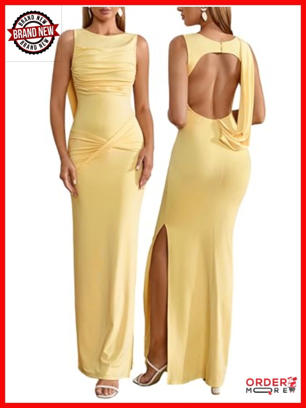 Bodycon Maxi Dress with Convertible Tie and Keyhole Back